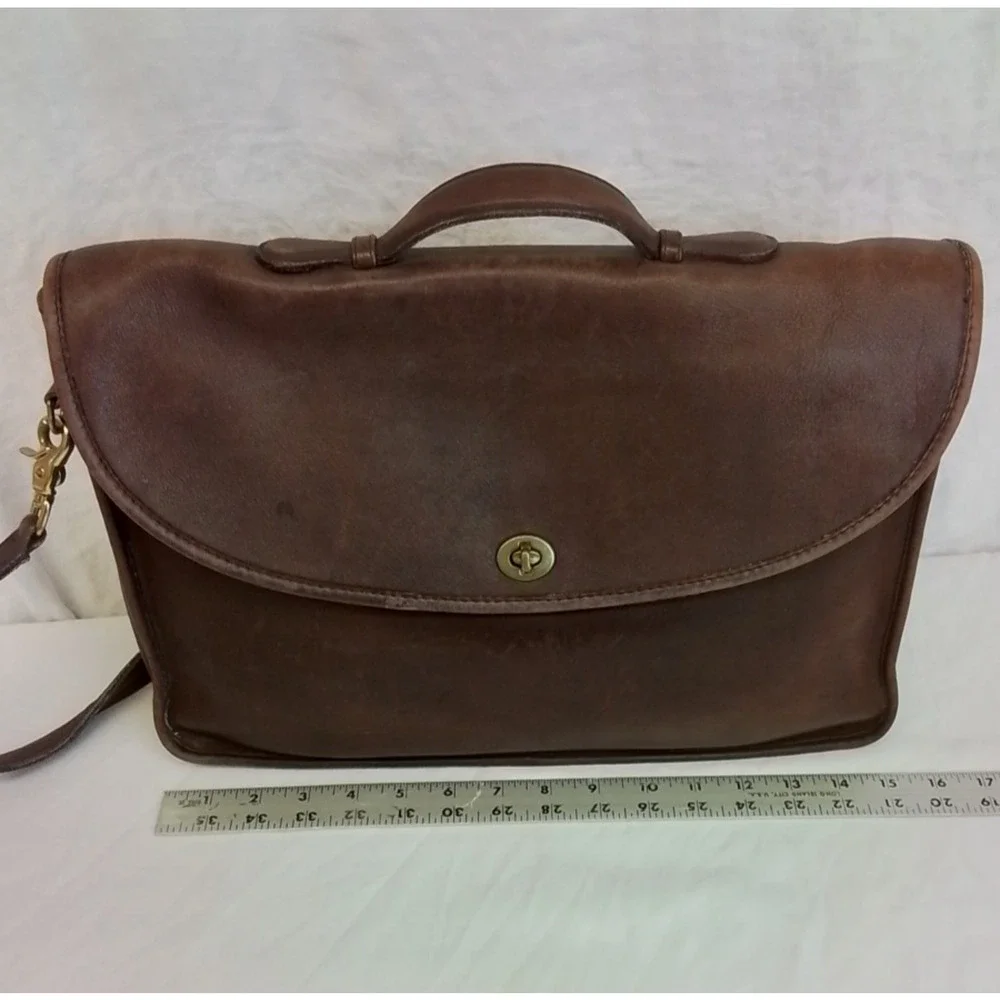 Coach Leather Lexington Briefcase Messenger Bag Mahogany VTG 1990 #J4150